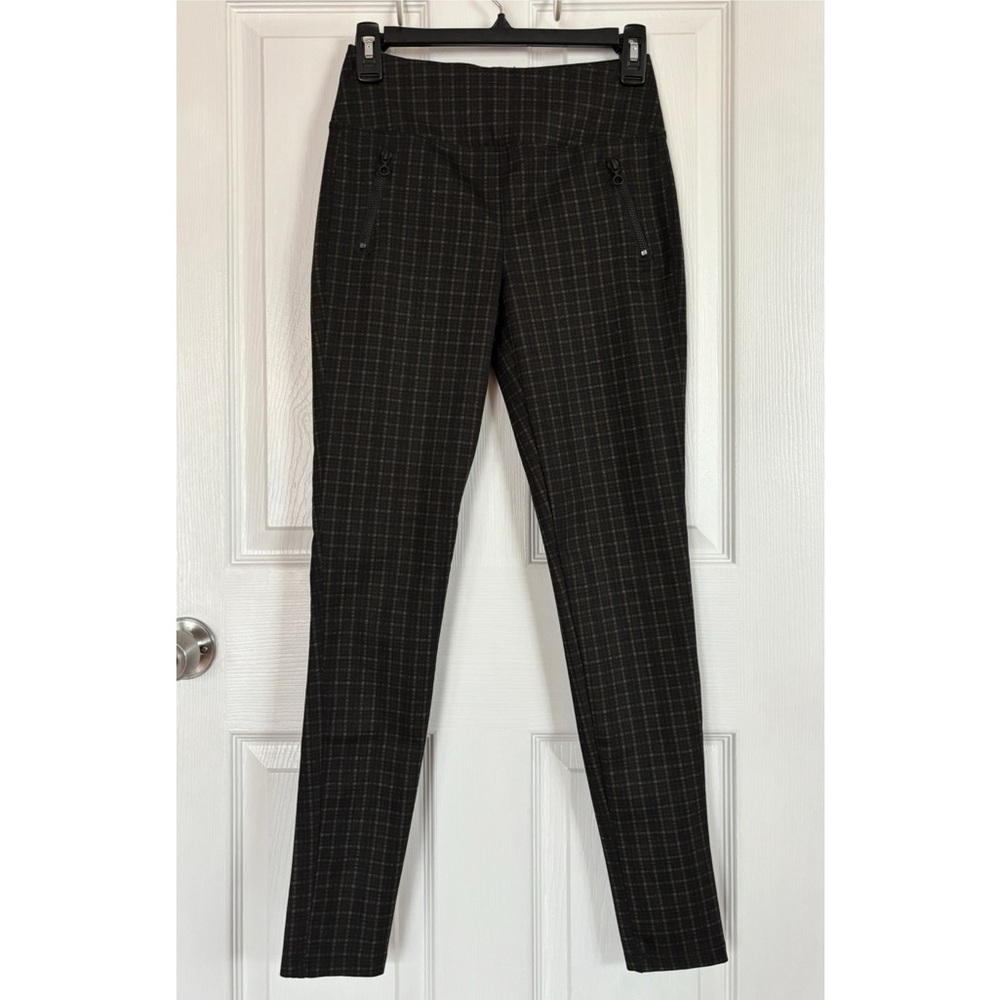 Vylette Plaid High-Rise Ponte Leggings